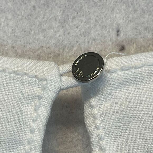 TOMMY BAHAMA Dress XS White Linen Sleeveless Embroidered Lined V-Neck Pockets - Picture 9 of 11